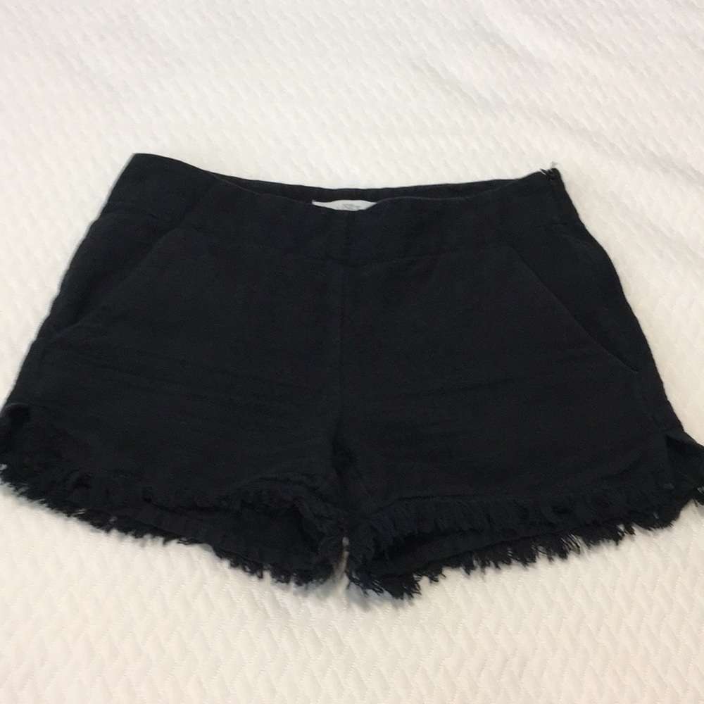 Black fringe shorts
